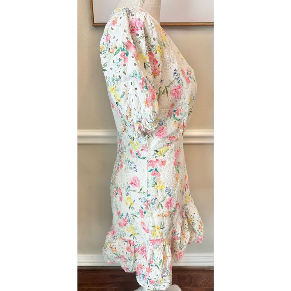 Yumi Kim White Floral Mini Dress with Pink & Yellow Print - Picture 8 of 9